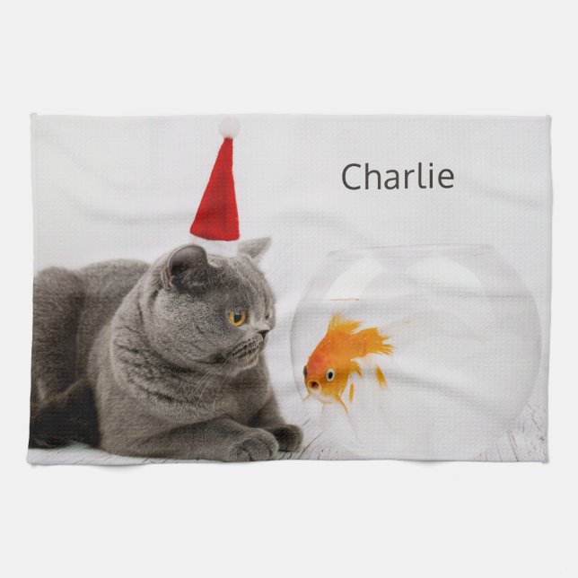 Divertida toalla de mano con nombre personalizado  (Horizontal)