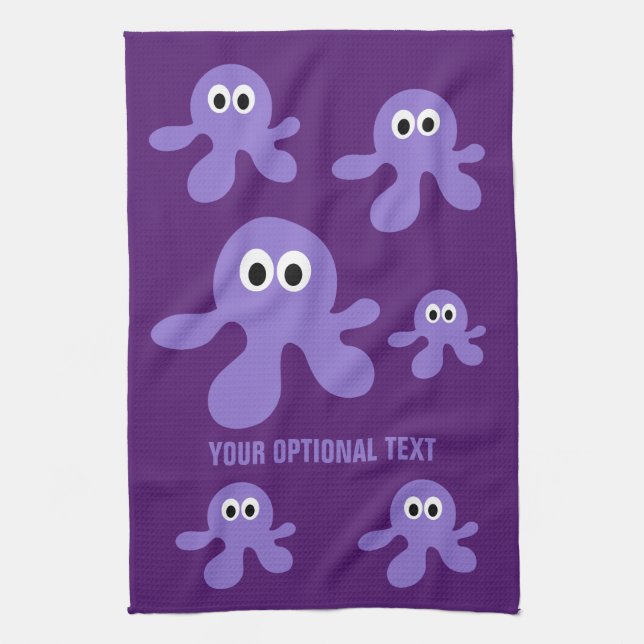 Divertida toalla de mano del personalizado Octopus (Vertical)