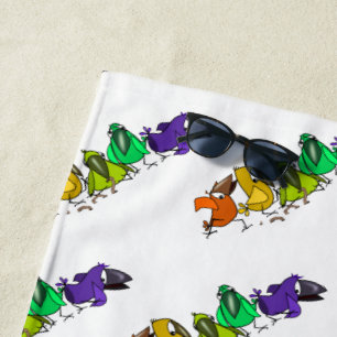 Divertida toalla de playa Birds