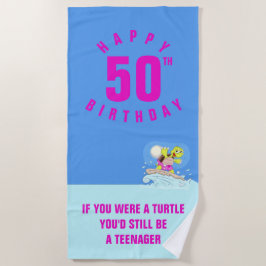 Divertida toalla de playa de 50 años