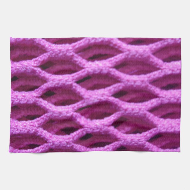 Divertida toalla rosa morado crochet (Horizontal)