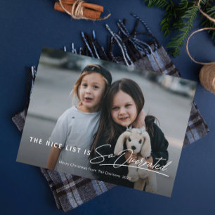 Divertida Traviesa La Buena Lista Foto Navidad