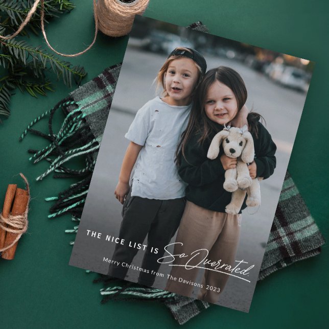 Divertida Traviesa La Buena Lista Foto Navidad (Subido por el creador)