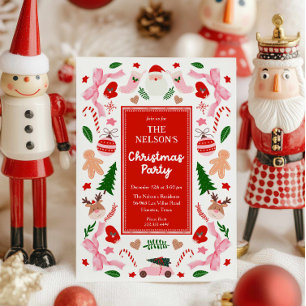 Divertida y colorida invitación al partido Navidad