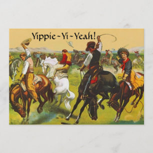 Divertida y salvaje Yippie Yi Sí Fiesta Invitación