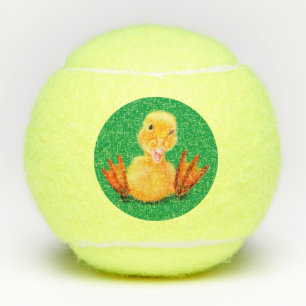 Divertidas bolas de tenis con pato feliz - Sonríe