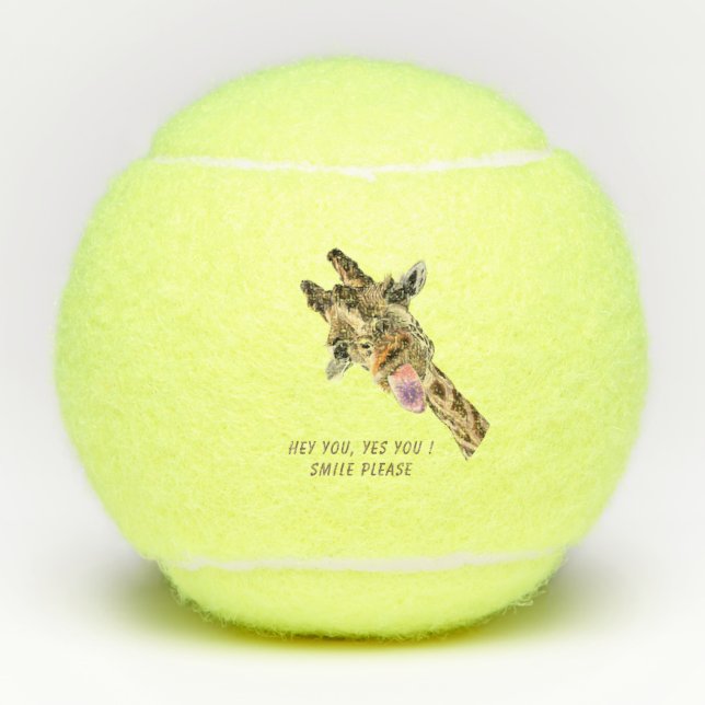 Divertidas bolas de tenis juguetón Giraffe - Perso (Anverso)