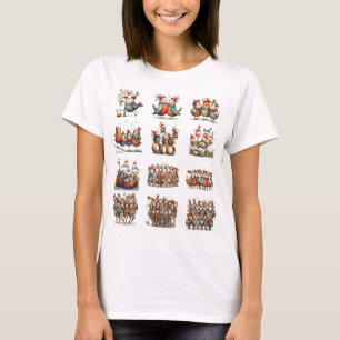 Divertidas Camisetas de las 12 Días de Navidad par