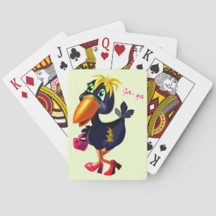 Divertidas cartas de juego con pájaro moderno