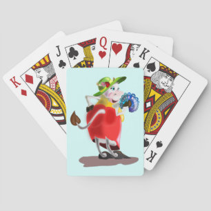 Divertidas cartas de juego con vaca moderna