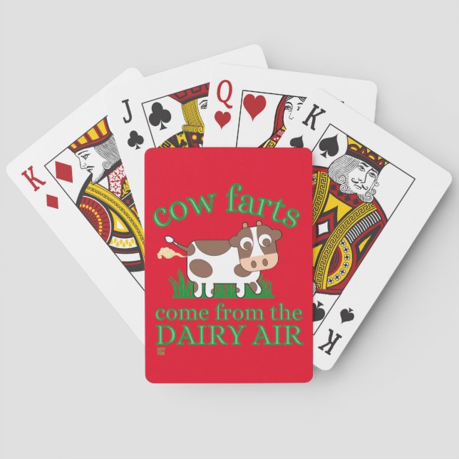 divertidas cartas de juego "COW FARTS..." (Reverso)