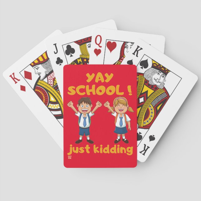 divertidas cartas de juego "YAY SCHOOL" (Reverso)