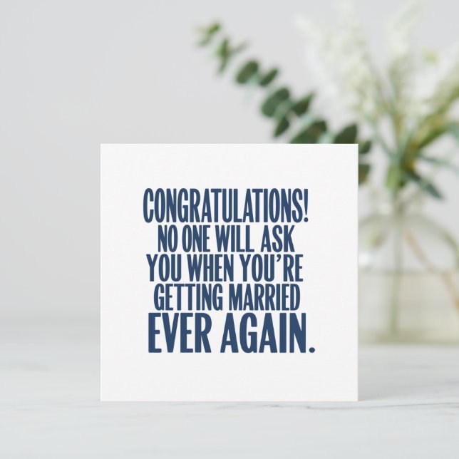 Divertidas felicitaciones por compromiso de Bodas  (Anverso de pie)