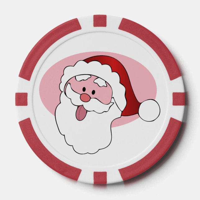 Divertidas fichas de póquer de Santa personalizado (Anverso)