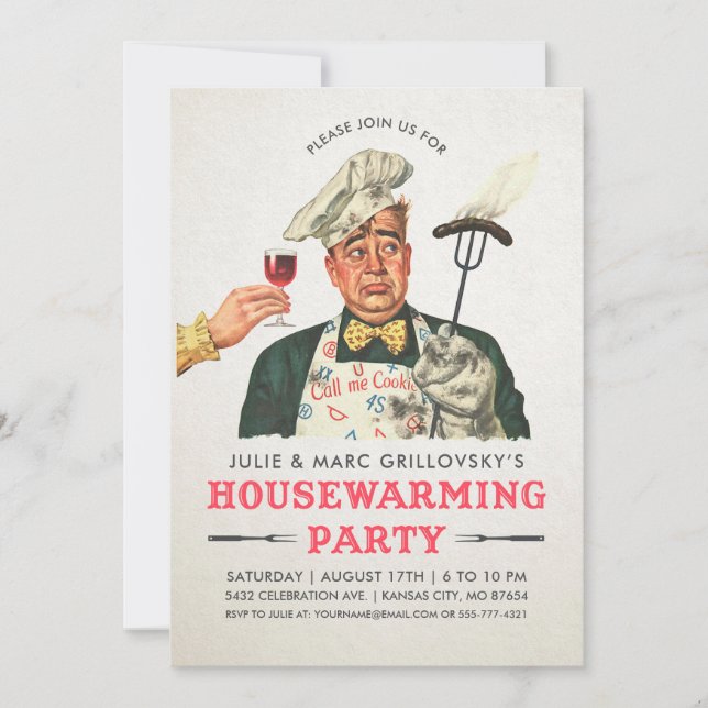 Divertidas invitaciones a fiestas para el calentam (Anverso)