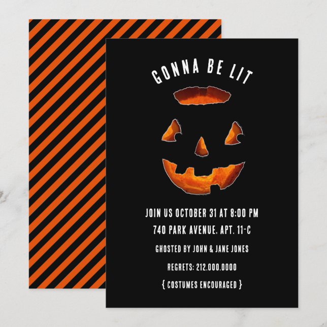 Divertidas invitaciones a la fiesta de Halloween (Anverso / Reverso)