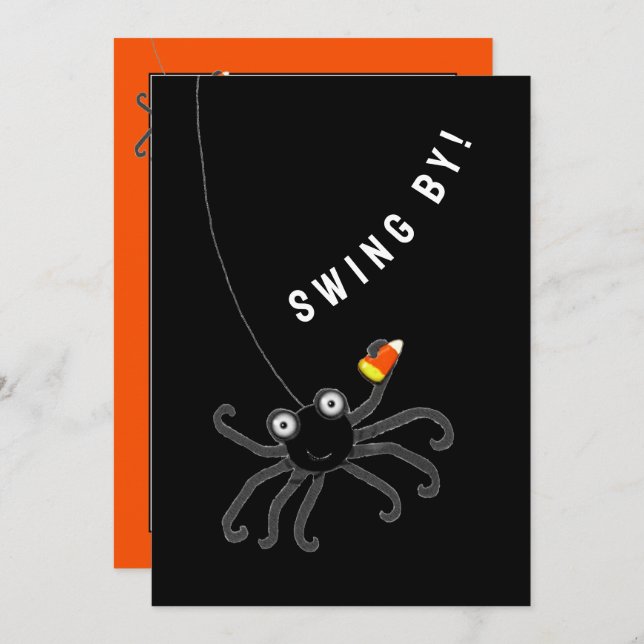 Divertidas invitaciones a la fiesta de Halloween (Anverso / Reverso)