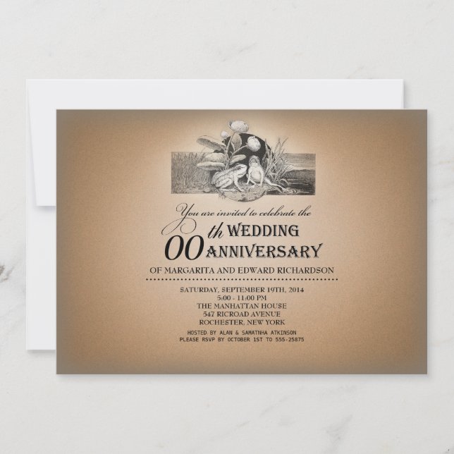 divertidas invitaciones de aniversario tipográfico (Anverso)
