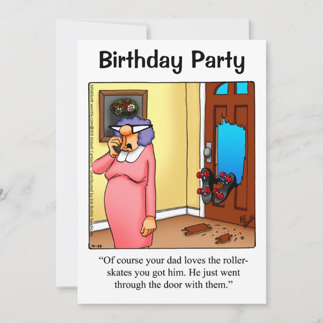 Divertidas invitaciones de fiesta de cumpleaños pa (Anverso)