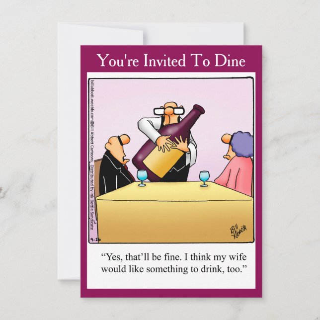 Divertidas invitaciones para cenas (Anverso)