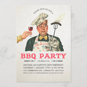 Divertidas invitaciones para fiestas en barbacoa