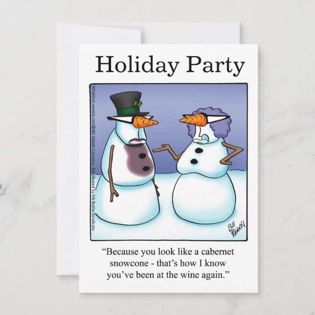 Divertidas invitaciones para fiestas navideñas (Anverso)
