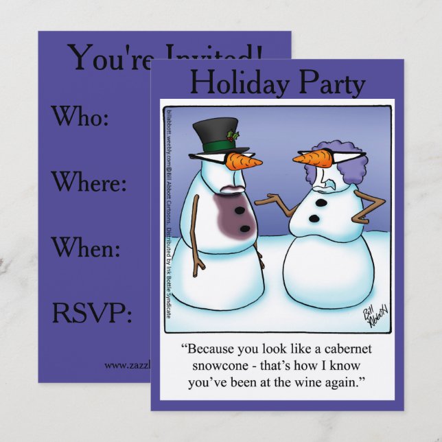 Divertidas invitaciones para fiestas navideñas (Anverso / Reverso)