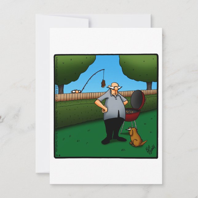 Divertidas invitaciones para la fiesta de parrilla (Anverso)