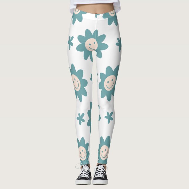 Divertidas leggings personalizadas de estilos flor (Anverso)