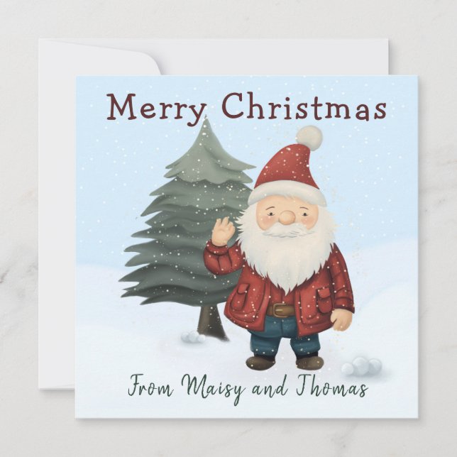 Divertidas tarjetas de Navidades para niños festiv (Anverso)