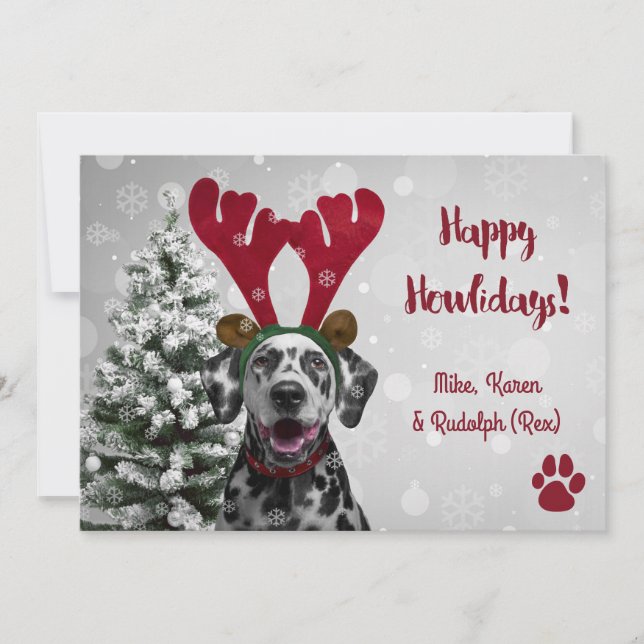Divertidas tarjetas navideñas de merry Mascota de  (Anverso)