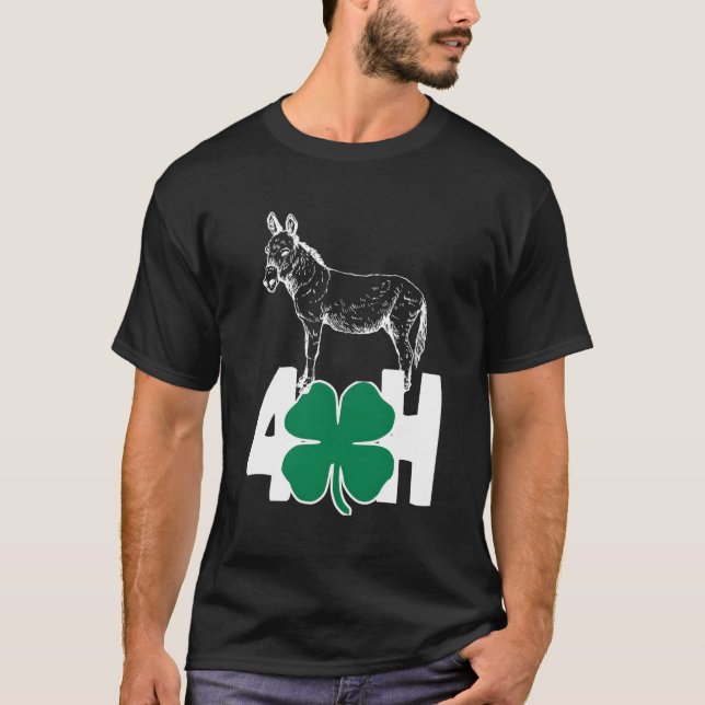 Divertido 4-H Amor A Burro O Camiseta Burro (Anverso)