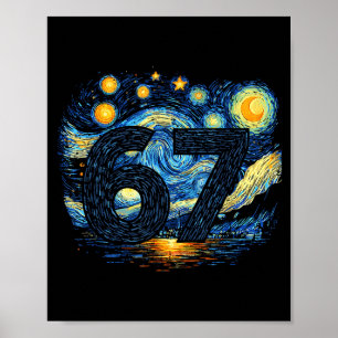 Divertido 67 Meme Seis Siete Arte Estelar Nocturno