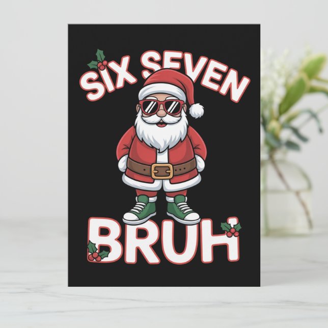 Divertido 67 Seis Siete Navidad Bruh Santa  (Anverso de pie)