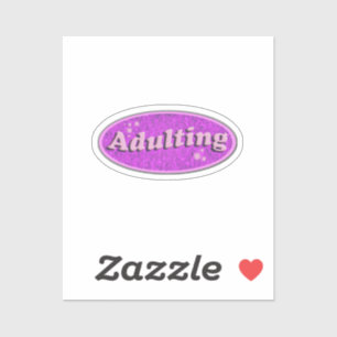 Divertido Adulting Retro Calcomanía Nostalgia Oval