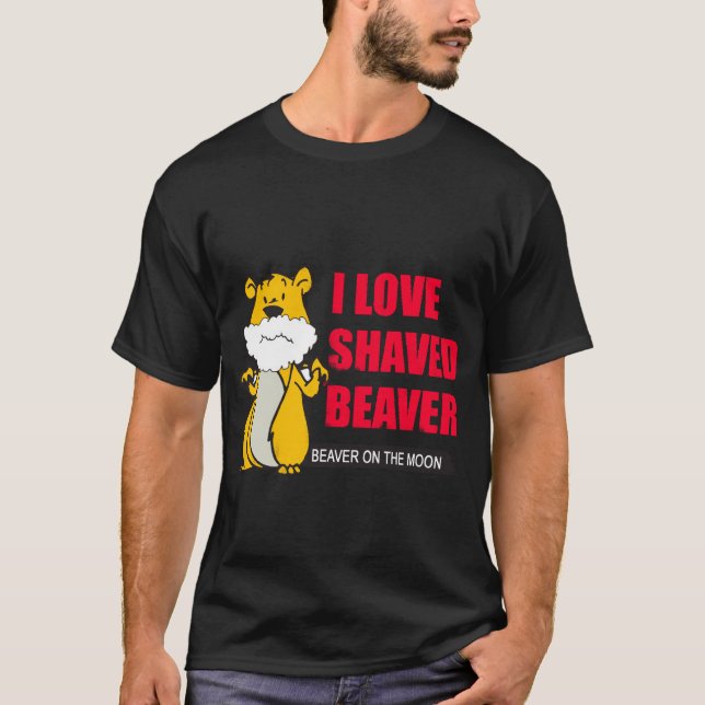 Divertido: amo la camisa afeitada del negro del (Anverso)