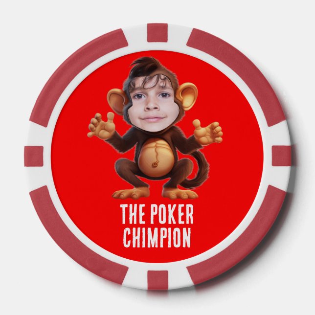 Divertido AÑADIR TU FICHA Campeón De Mono Chimpanc (Anverso)