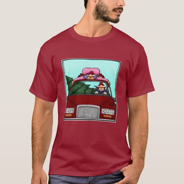 Divertido árbol de Navidad cortando camiseta (Anverso)
