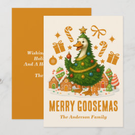 Divertido árbol de navidad de oca | Tarjeta de fel