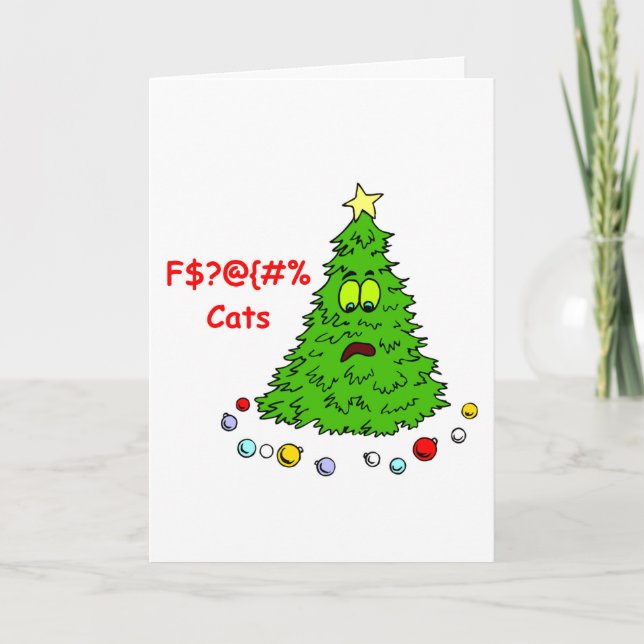 Divertido árbol de Navidad F'n Cats Xmas Chiste (Anverso)