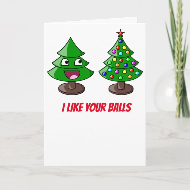 Divertido árbol de Navidad - ME GUSTAN TUS BOLAS (Anverso)