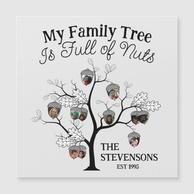 Divertido árbol familiar de fotos está lleno de Na (Anverso)