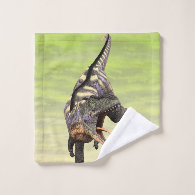 Divertido Arte Prehistórico de Aucasaurus Rugiendo (Toallita)