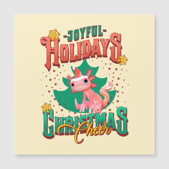 Divertido Axolotl Alegres Fiestas Navideñas Saludo (Anverso)