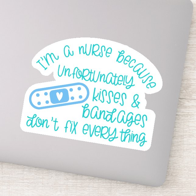Divertido besar a la enfermera Pegatina Decal de V (Detalle)