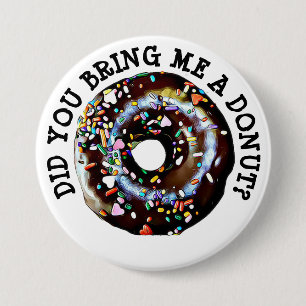 Divertido botón Donut Doughnut de chocolate