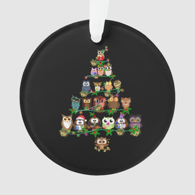Divertido búho Árbol de Navidad Ornamento Lámpara  (Anverso)