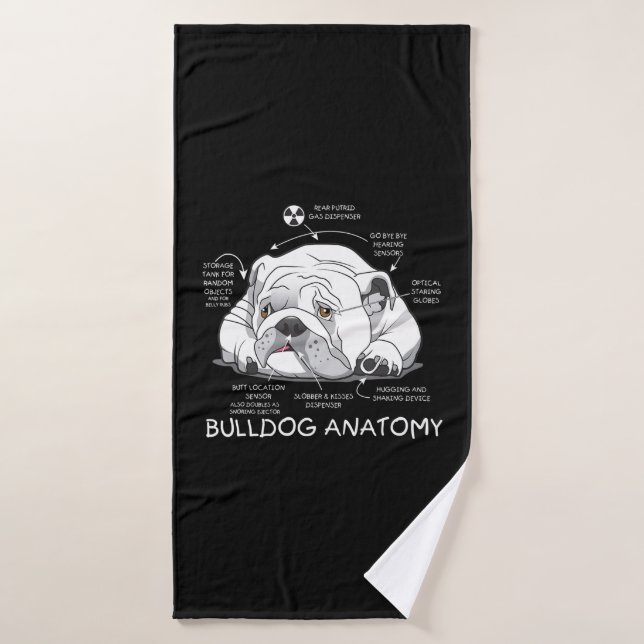 Divertido Bulldog inglés anatomía biología de perr (Toalla de baño)