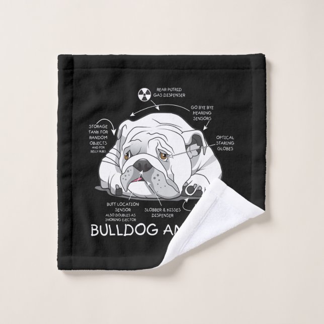 Divertido Bulldog inglés anatomía biología de perr (Toallita)