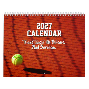 Divertido calendario de tenis 2027 para jugador en